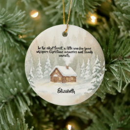 Personlig julstuga keramisk prydnad julgransprydnad keramik