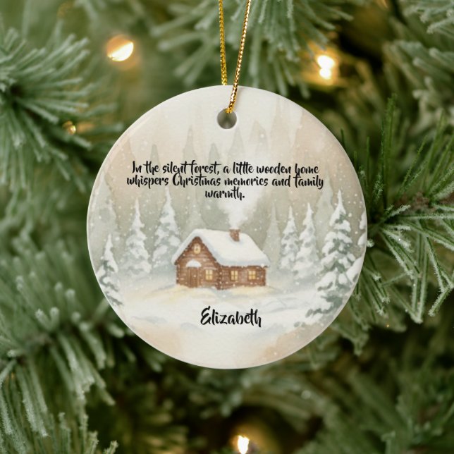 Personlig julstuga keramisk prydnad julgransprydnad keramik (Träd)