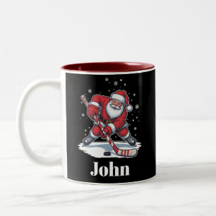 Personlig jultomte ishockey jul sport Två-Tonad mugg