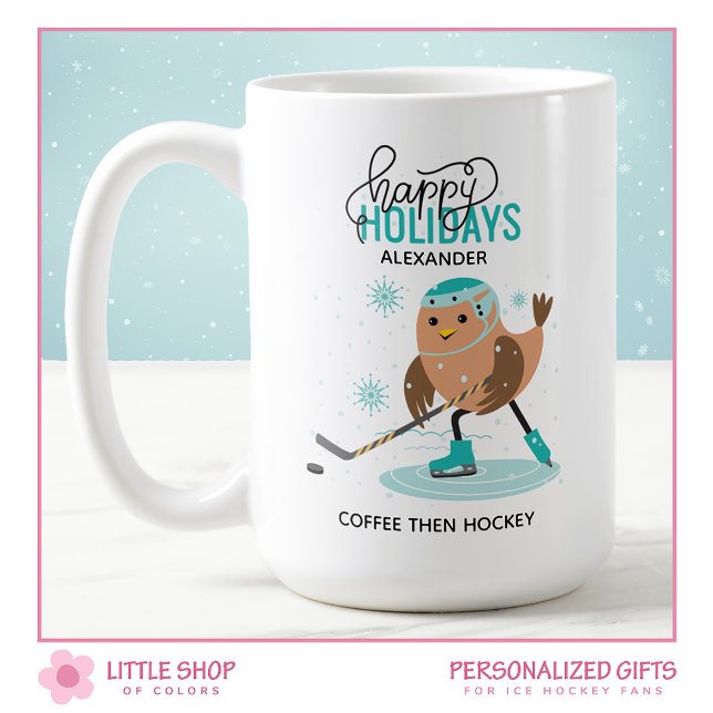 Personlig jultomte-ishockey kaffemugg (Skapare uppladdad)