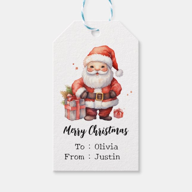 Personlig jultomte julklappsetikett presentetikett (Framsidan)