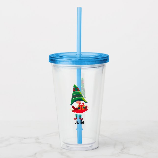Personlig jultomte med en gåduva take away mugg (Framsida)