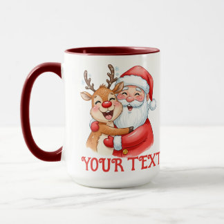Personlig jultomte & ren hug jul mugg