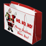 Personlig jultomten<br><div class="desc">julklappar med jolly Jultomten på en helt röd och vit bakgrund. Denna julklapp är lätt att personlig med mottagarna namn. Du kan också byta färg i bakgrunden på den söta juljulklappen.</div>