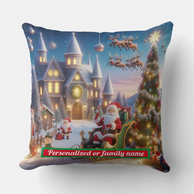 Personlig JULTOMTEN CHRISTMAS COLORFUL Kudde (Framsida)