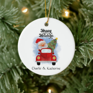 Personlig jultomten christmas ornaments cus julgransprydnad keramik