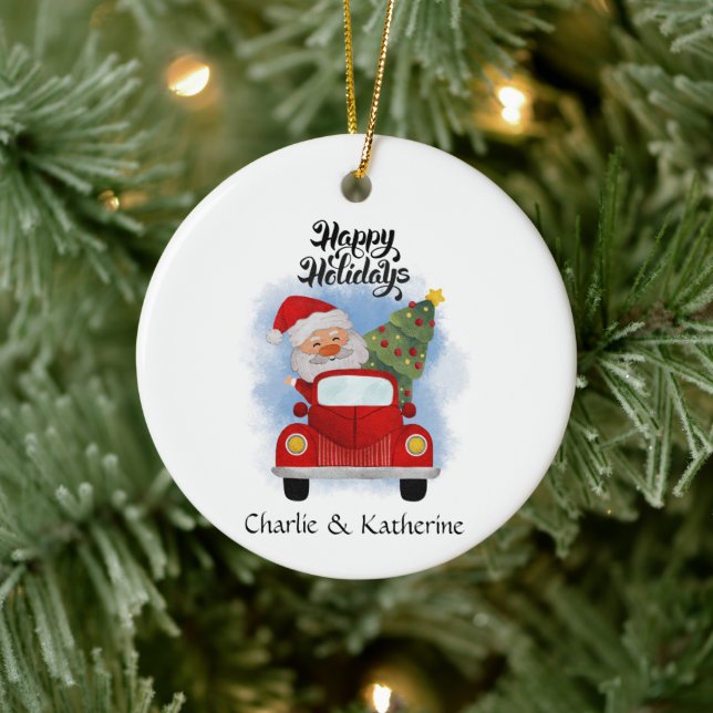 Personlig jultomten christmas ornaments cus julgransprydnad keramik (Träd)