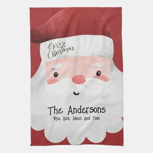 Personlig Jultomten God jul Kökshandduk (Vertikal)