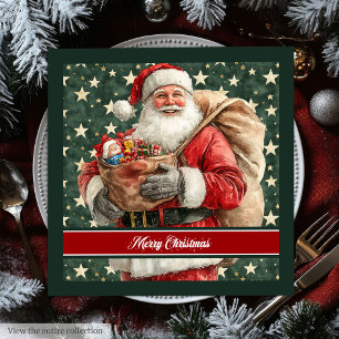 Personlig Jultomten Helgdag Bord Napkins Pappersservett