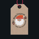 Personlig Jultomten jul Presentetikett<br><div class="desc">En söt Jultomten ansikte-märkre till julklappar. Anpassa det med ditt namn. Designad av Blackberry Boulevard.</div>