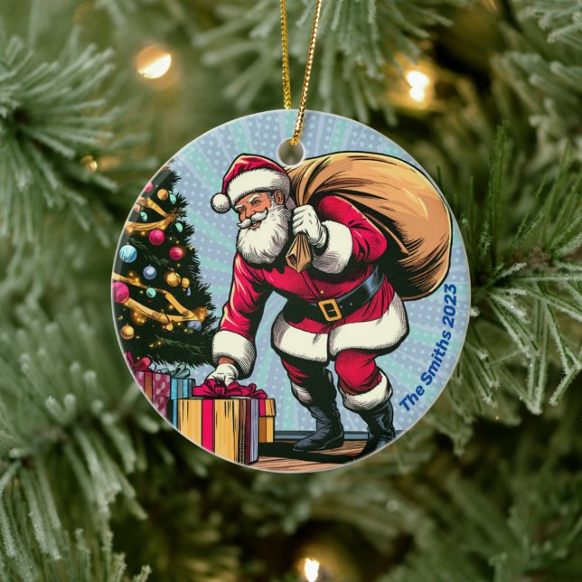 Personlig Jultomten Levererar gåvor Julgransprydnad Keramik (Träd)