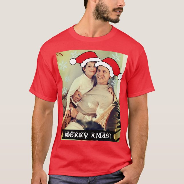 Personlig jultomtens hatt T-Shirt-foto T Shirt (Framsida)