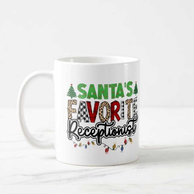 Personlig jultomts favoritreceptionist kaffemugg (Vänster)