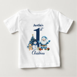 Personlig jultröja för babypojkar med tomte t shirt
