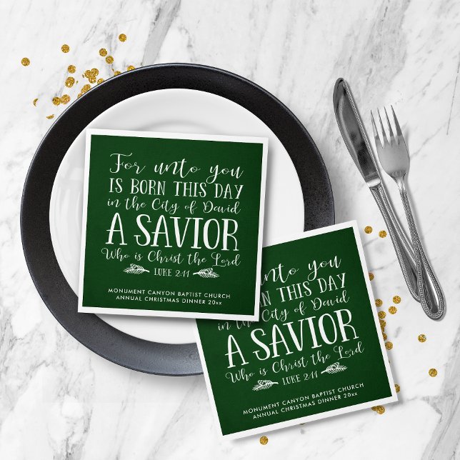 Personlig Julvertypografi, Grönt Pappersservett (Personalized Christmas Verse Typography Green Napkins)
