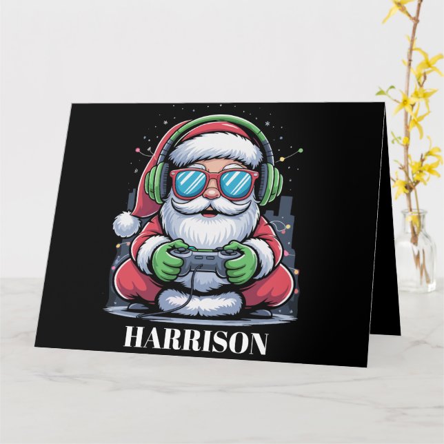 Personlig julvideo Game Santa Xmas  Kort (Gul blomma)