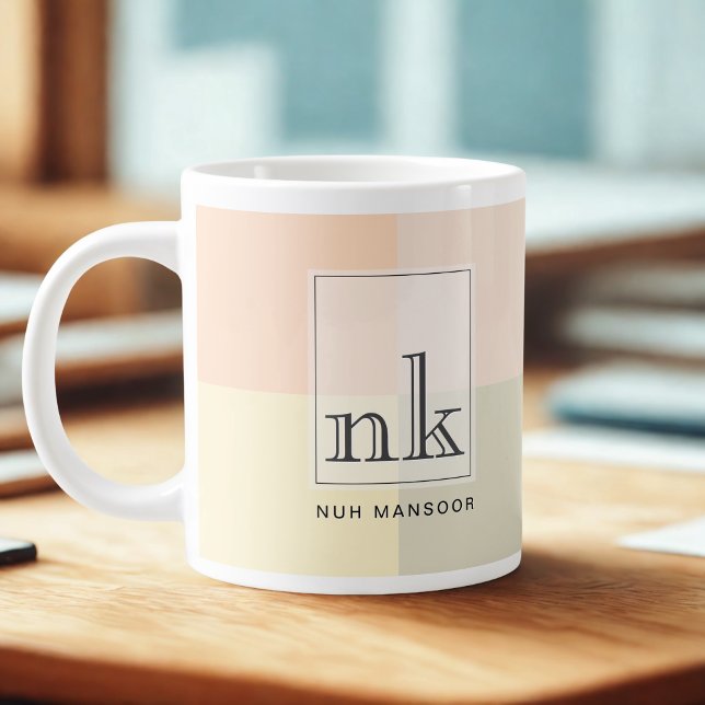 Personlig Jumbo Färg Block Mugg | Monogram Jumbo Mugg (Skapare uppladdad)