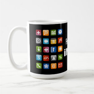 Personlig jumbostor kaffemugg med app-ikoner