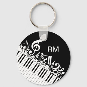 Personlig Jumlad Musik noter och Piano Nycklar Nyckelring