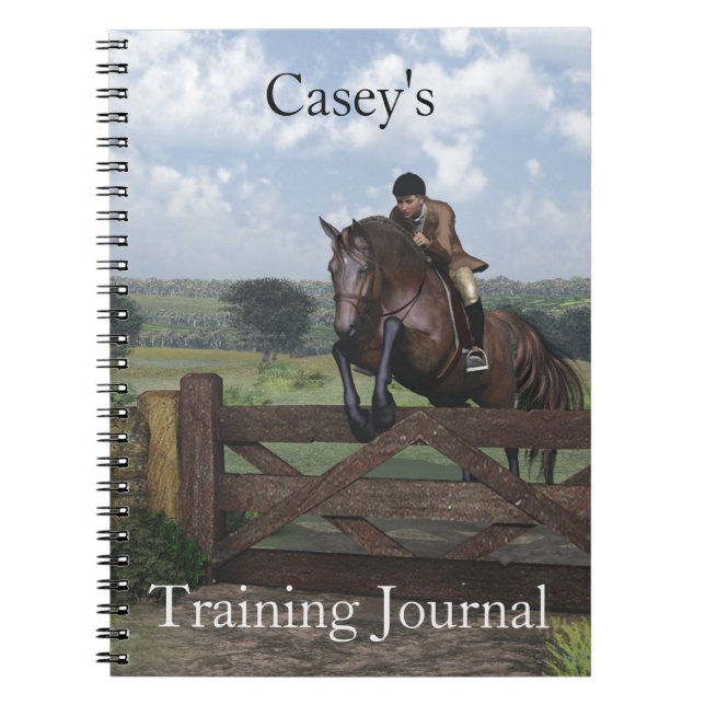 Personlig Jumping Horse Notebook Anteckningsbok (Framsidan)