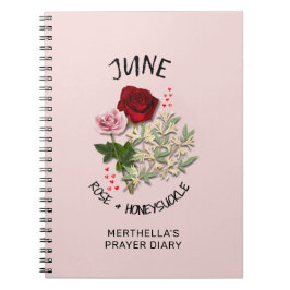 Personlig JUNE BIRTH MONTH FLOWER Prayer Diary Anteckningsbok