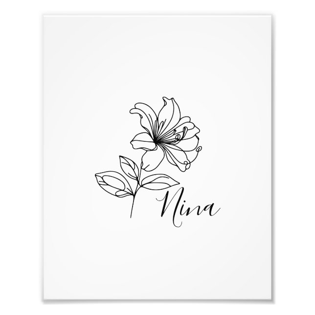 Personlig June Honeysuckle Birth Flower Gift Fototryck (Framsidan)