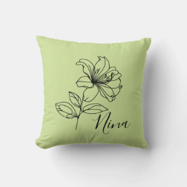 Personlig June Honeysuckle Birth Flower Gift Kudde