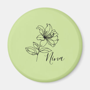 Personlig June Honeysuckle Birth Flower Gift Magnet
