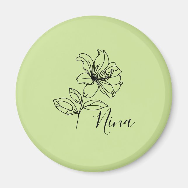Personlig June Honeysuckle Birth Flower Gift Magnet (Framsidan)