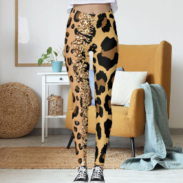 Personlig Jungle Cat Print Vild Animal Mönster Leggings