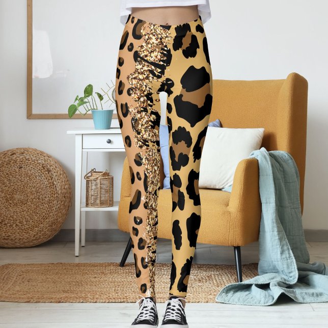 Personlig Jungle Cat Print Vild Animal Mönster Leggings (Skapare uppladdad)