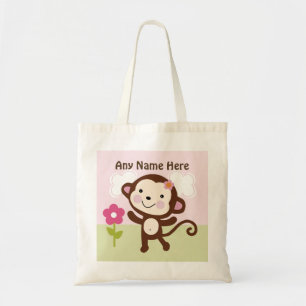 Personlig Jungle Girl Monkey Tote Bag Tygkasse