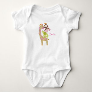 Personlig Jungle Jill/Girl Animals Baby Shirt Tee