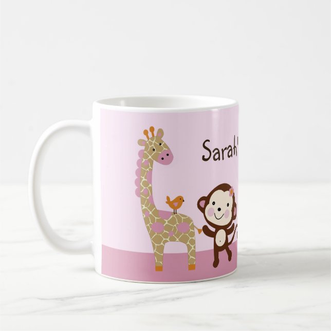 Personlig "Jungle Jill/Girl Animals" Mugg (Vänster)