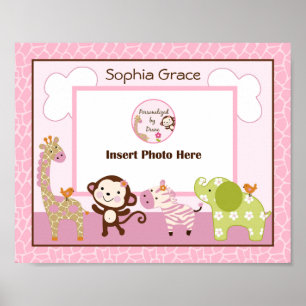 Personlig Jungle Jill/Girl Animals Photo Art Poster