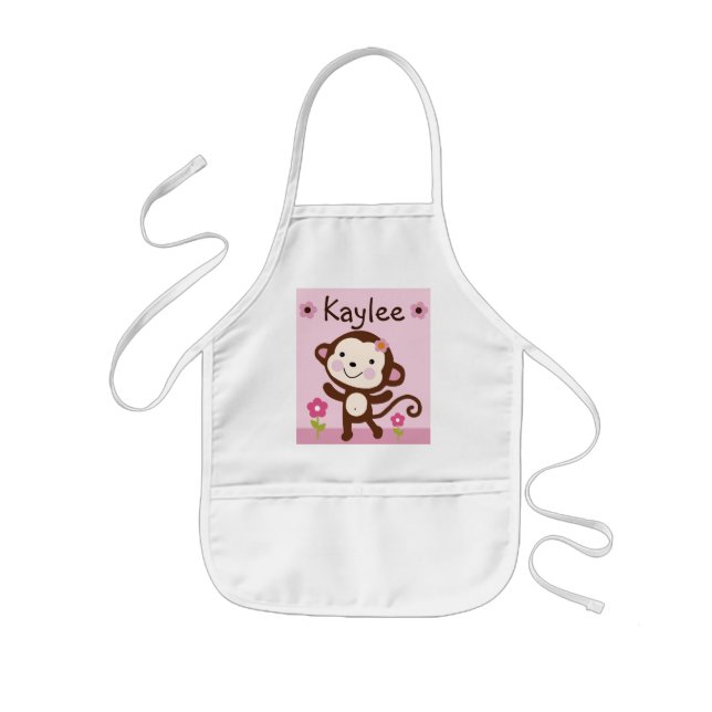 Personlig Jungle Jill/Girl Monkey Child's Apron Barnförkläde (Framsidan)