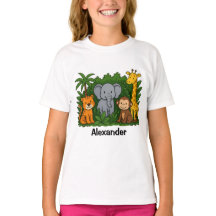 Personlig Jungle Safari Roligt Kids T-Shirt