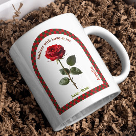 Personlig juni födelsemånadsblomma kaffemugg