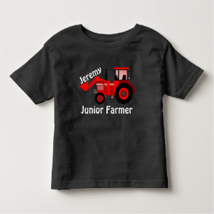 Personlig ’Junior Farmer’ & Red Loader Tractor Tee