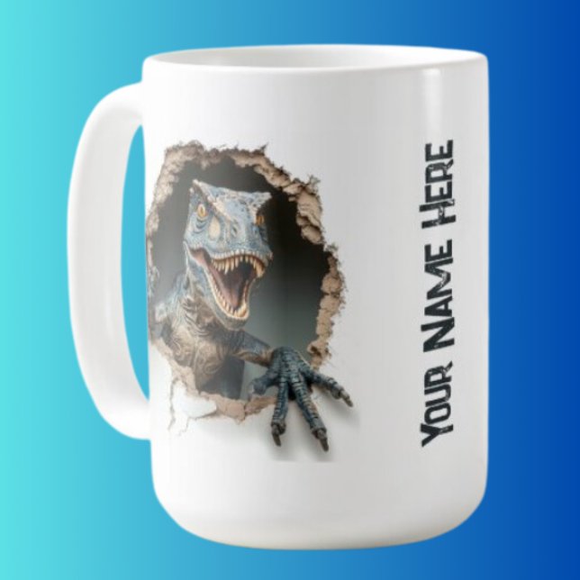 Personlig Jurassic Raptor Dinosaur Kaffemugg (Skapare uppladdad)