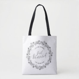 Personlig Just Married Blommig | Toteväska Tygkasse