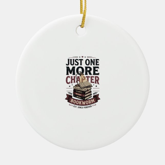 Personlig Just One More Chapter Est 1985 Bokwo Julgransprydnad Keramik (Framsidan)