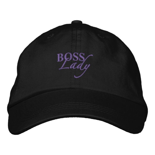 Personlig justerbar hatt för Boss Lady Broderad Keps (Framsida)