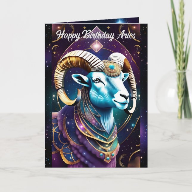 Personlig Juvelgalax Zodiak Väduren Kort (Framsida)