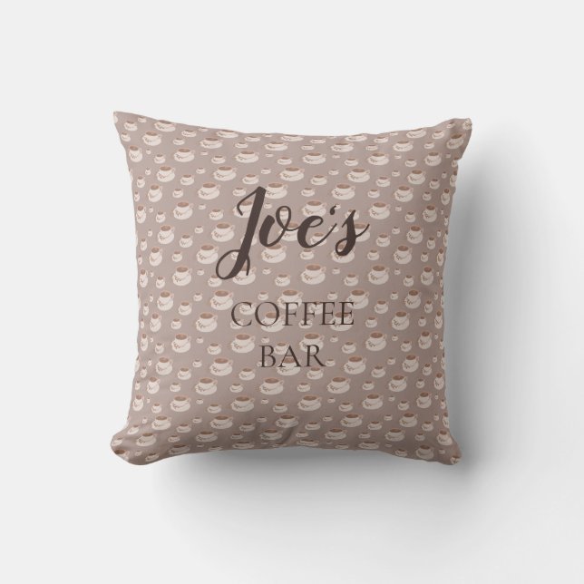 Personlig Kaffe Bar Station Kastkudde Kudde (Framsida)
