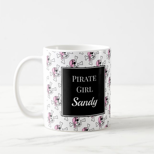 Personlig Kaffe Koppen Mugg för Piratflicka med Ro (Vänster)