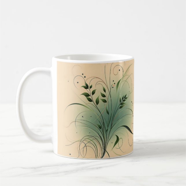Personlig Kaffe Mugg/Blommigt, design Glossy Mugg (Vänster)