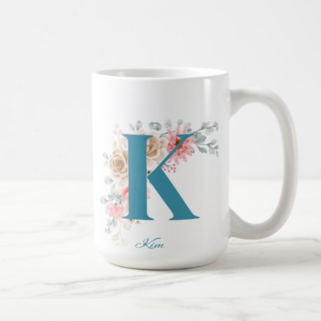 Personlig Kaffe Mugg Brev K (Höger)