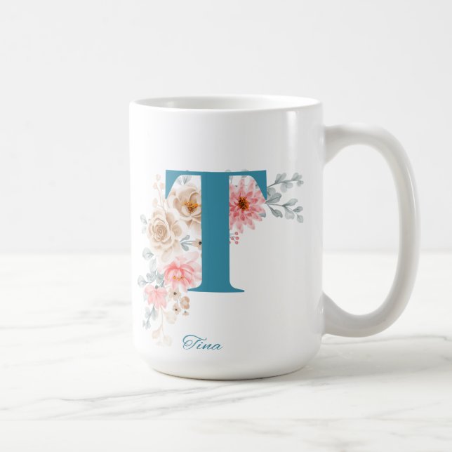 Personlig Kaffe Mugg Brev T (Höger)