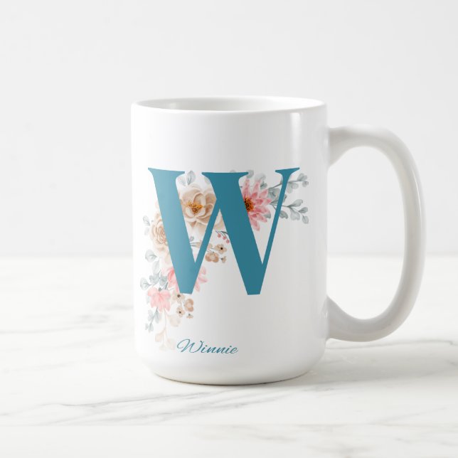 Personlig Kaffe Mugg Brev W (Höger)